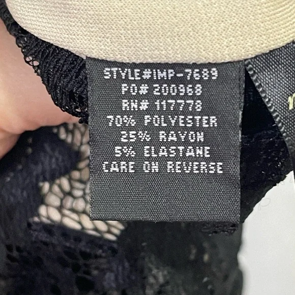 Love Stitch Lace Overlay Nude Lining Sleeveless Mini Dress Side Zipper Medium - Picture 11 of 12